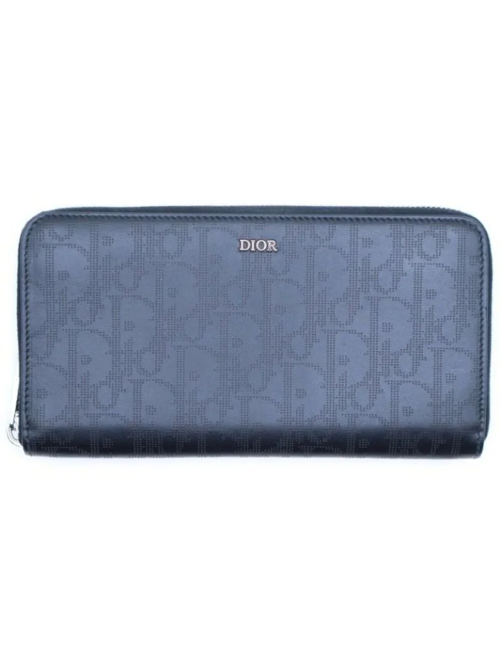 Dior Oblique Galaxy Round Zip Wallet Black